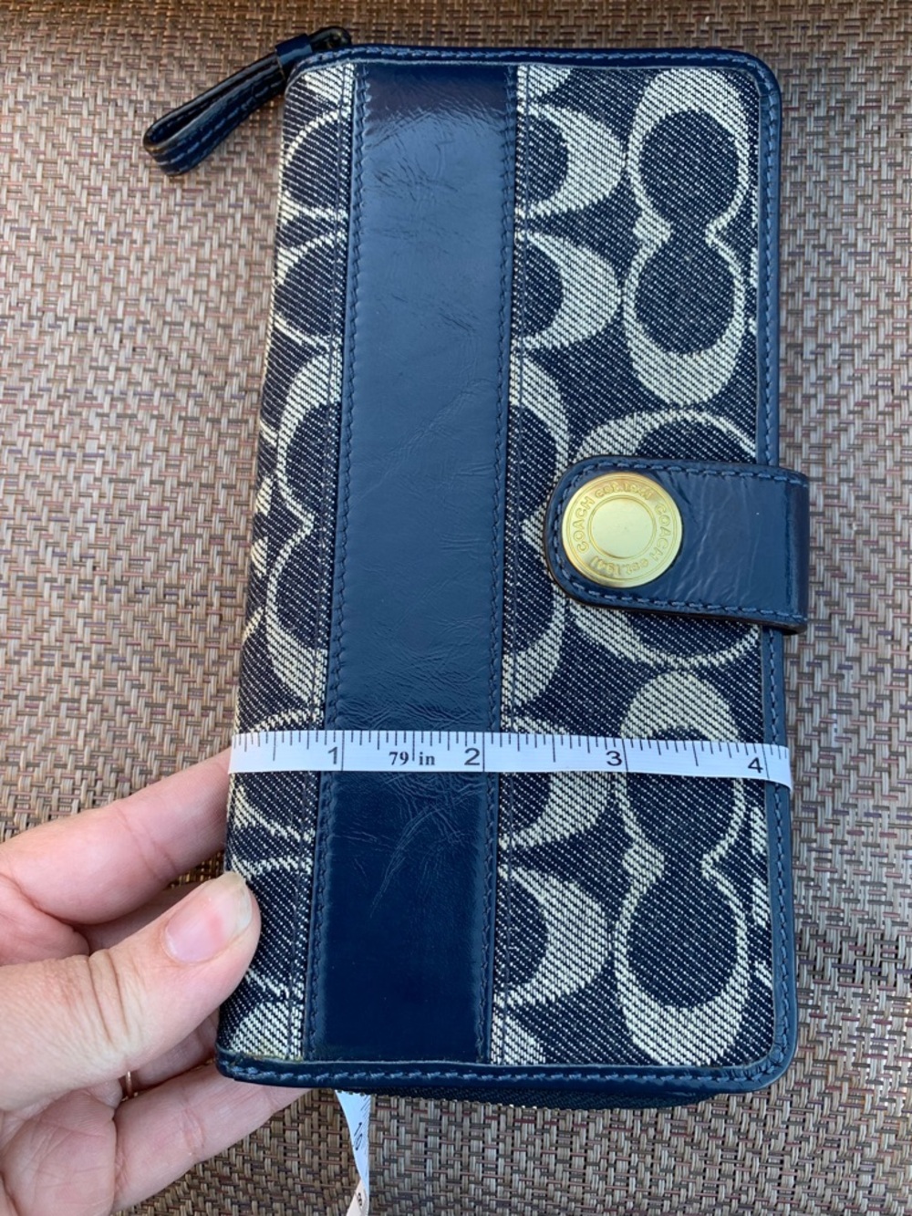 Coach 12573 denim blue and Gray Signature Bleeker Tote Bag with matching wallet - Picture 16 of 16